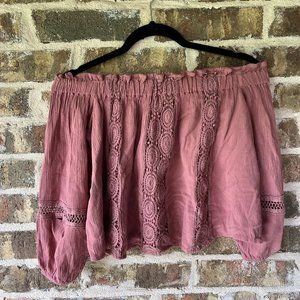 American Eagle Outfitters Rose Off the Shoulder Top